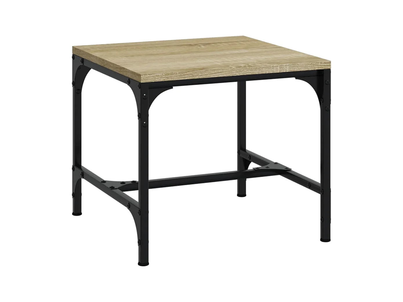 Table d'appoint design industriel marron 50 x 50 x 35 cm DEC038942