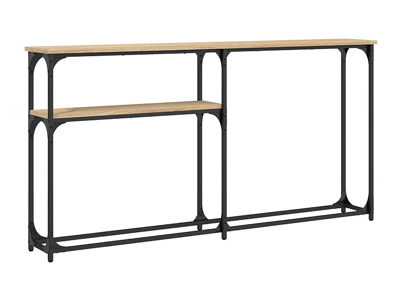 Table d'appoint avec étagère métal beige 145 x 22.5 x 75 cm DEC031931