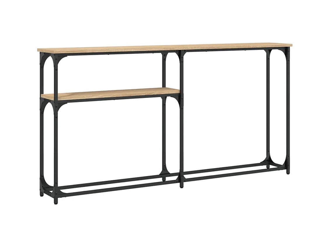 Table d'appoint avec étagère métal beige 145 x 22.5 x 75 cm DEC031931