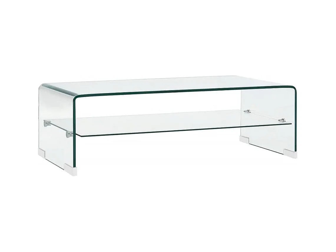 Table basse avec étagère verre 98 x 45 x 31 cm DEC039091