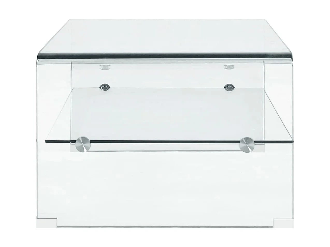 Table basse avec étagère verre 98 x 45 x 31 cm DEC039091