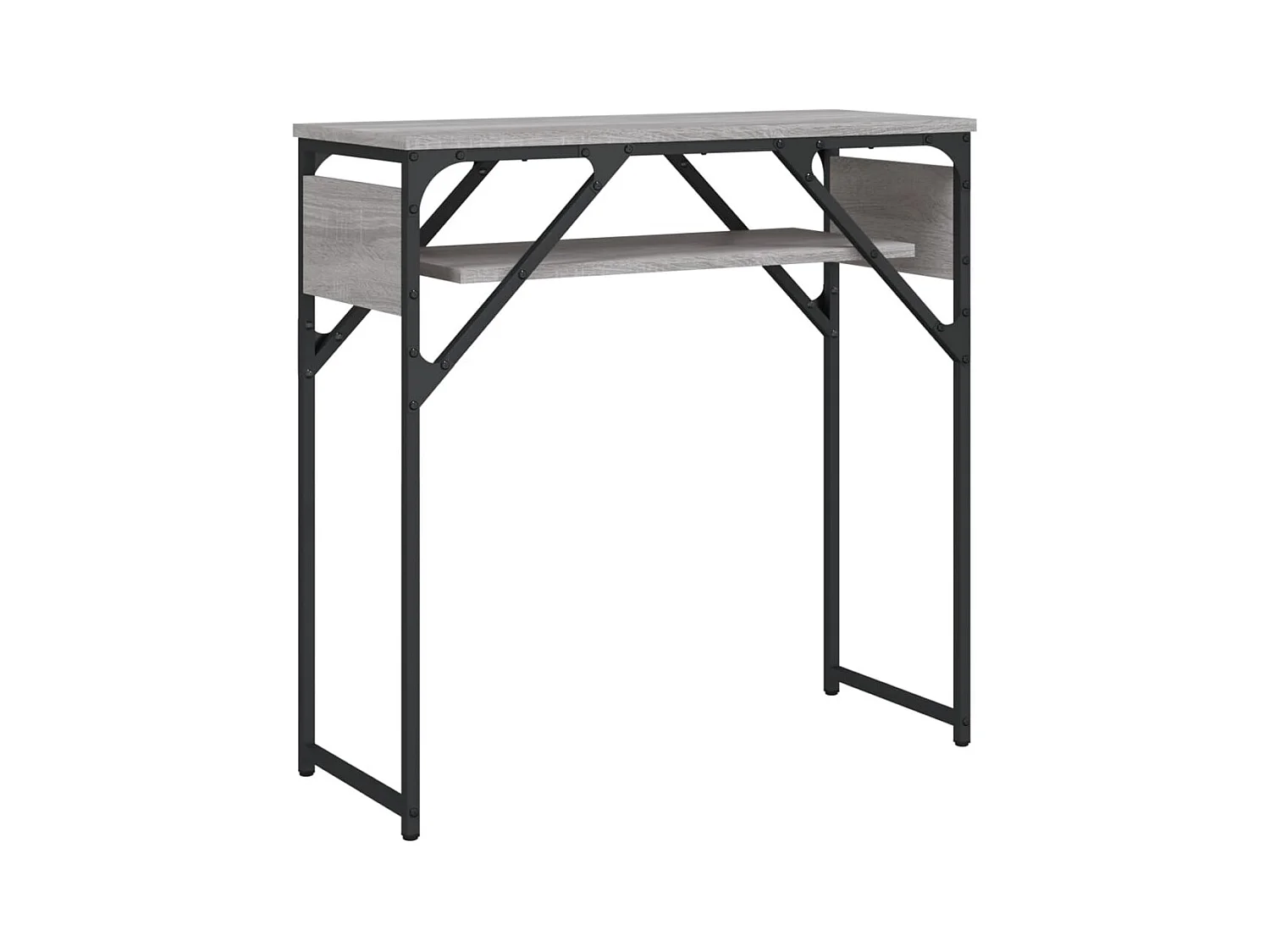 Table console avec étagère métal marron 75 x 30 x 75 cm DEC031656