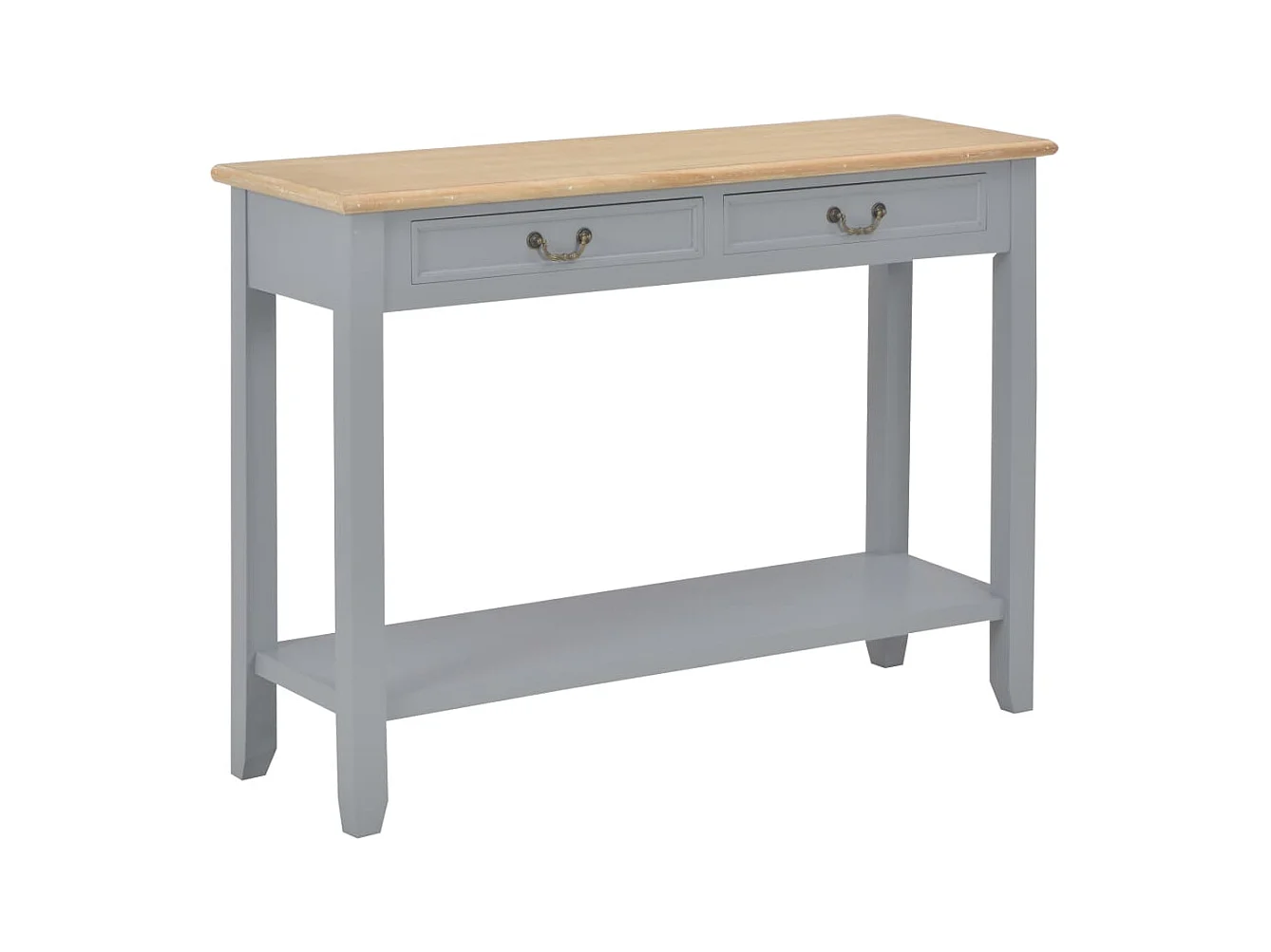 Table console avec 2 effet bois marron 110 x 35 x 80 cm DEC031995