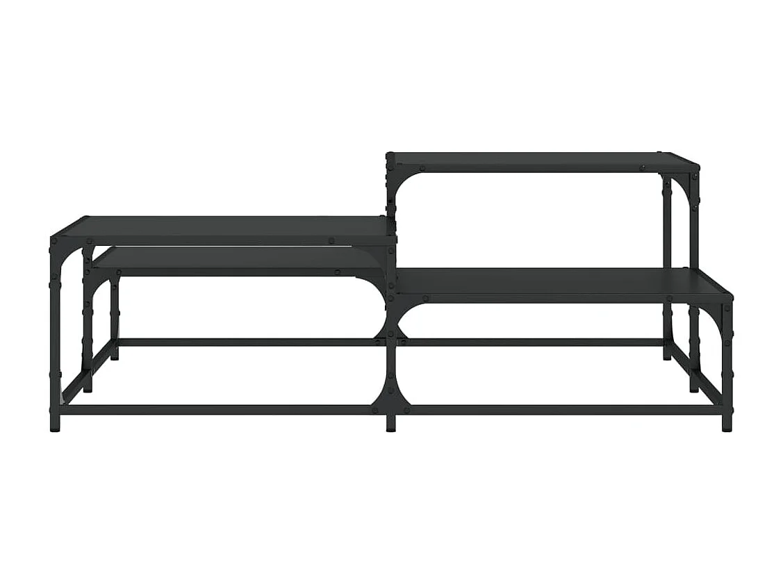 Table basse avec étagères métal marron 107 x 107 x 40 cm DEC039622