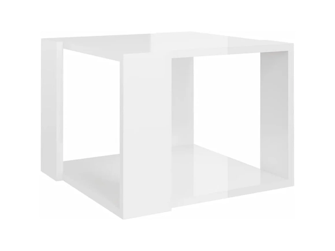 Table basse design moderne bois blanche 40 x 40 x 30 cm DEC038088