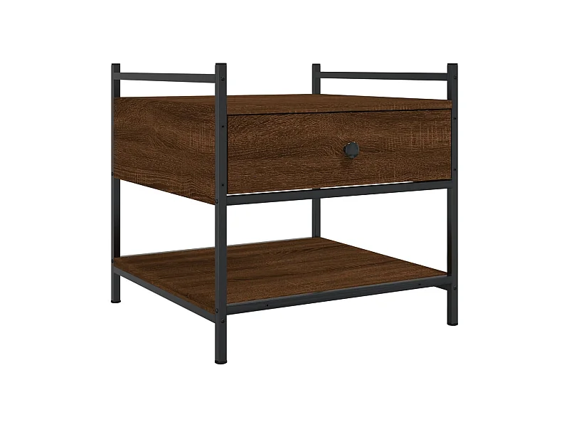 Table basse avec tiroir métal marron 50 x 50 x 50 cm DEC038685