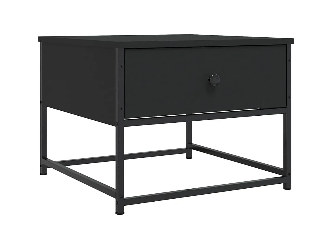 Table basse avec tiroir métal marron 51 x 51 x 40 cm DEC039680