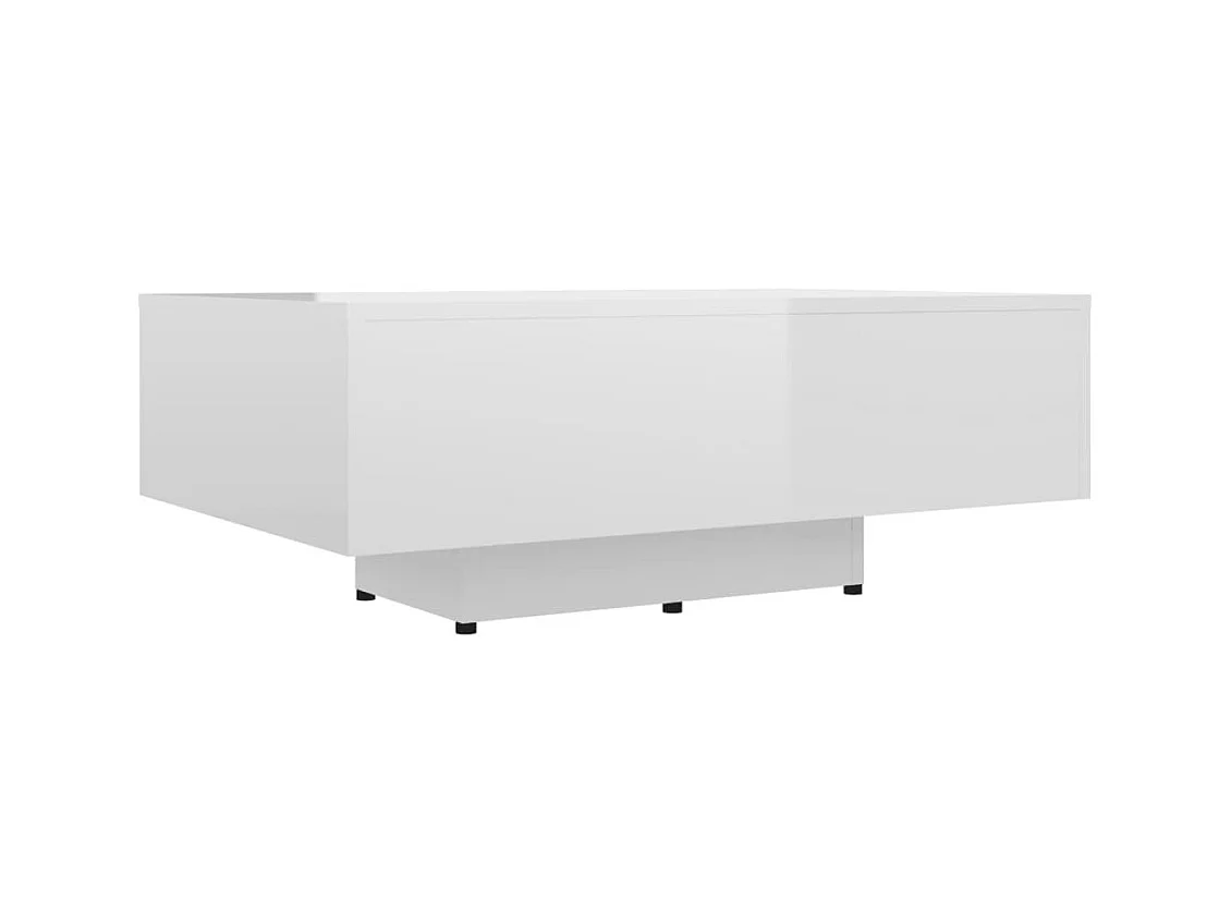 Table basse design moderne bois blanche 85 x 55 x 31 cm DEC038143