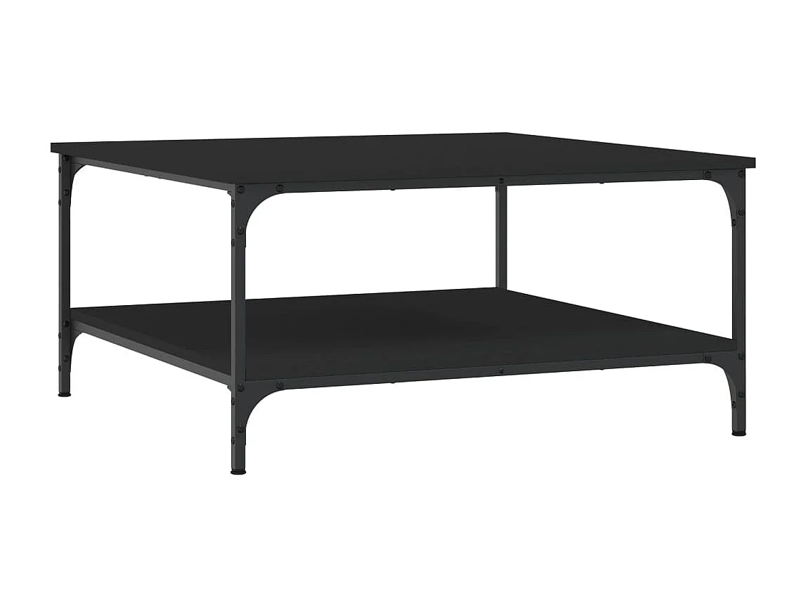 Table basse avec étagères bois marron 80 x 80 x 40 cm DEC039789