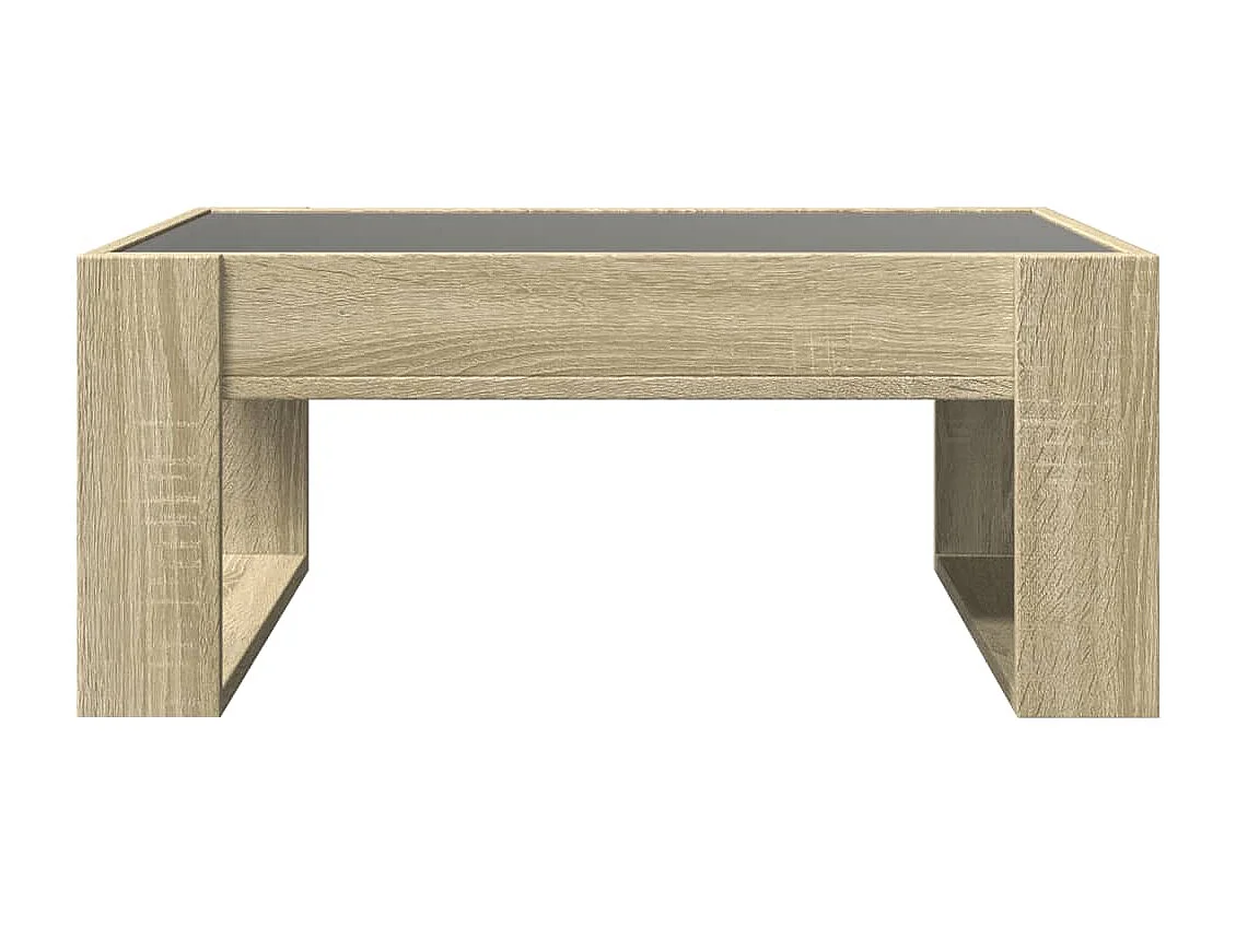 Table basse de salon bois beige 70 x 53 x 30 cm DEC037488