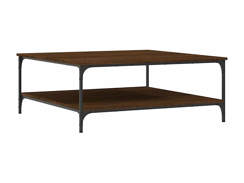 Table basse avec étagère bois marron 100 x 100 x 40 cm DEC038566