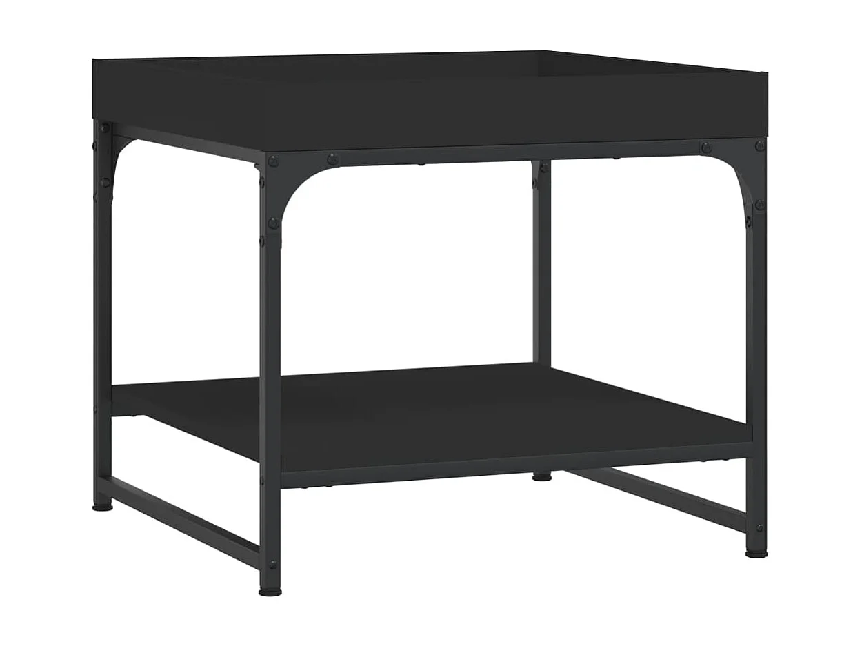 Table basse avec étagère bois marron 49.5 x 49.5 x 45 cm DEC039650