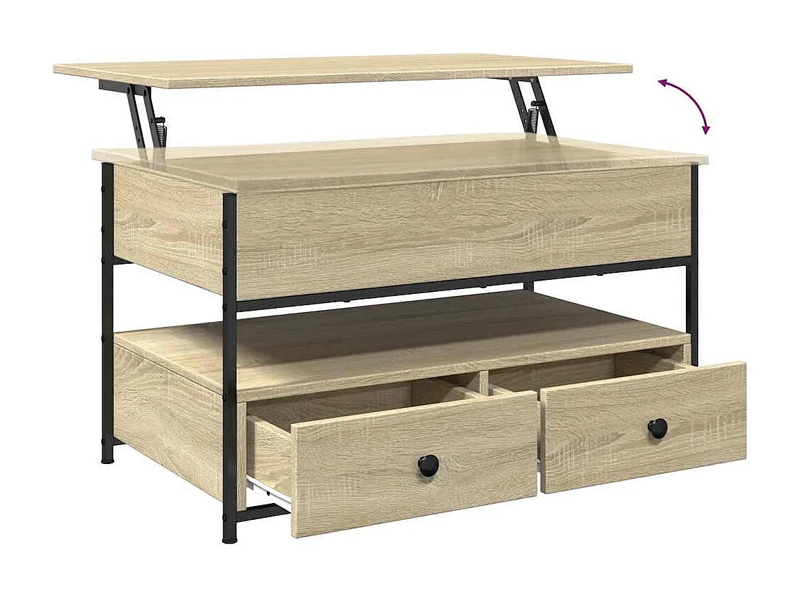 Table basse avec plateau métal beige 85 x 50 x 50 cm DEC039018