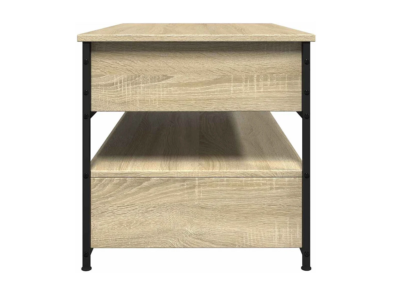 Table basse avec plateau métal beige 85 x 50 x 50 cm DEC039018