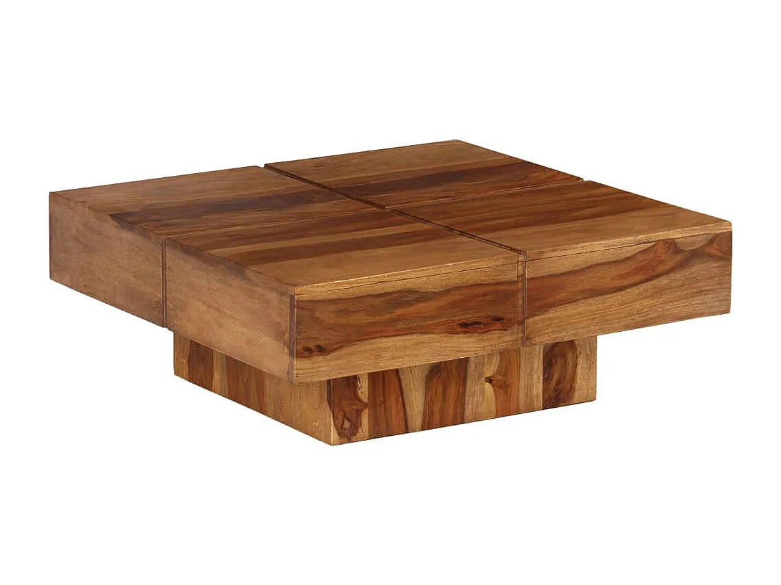 Table basse de salon bois marron 80 x 80 x 30 cm DEC037190