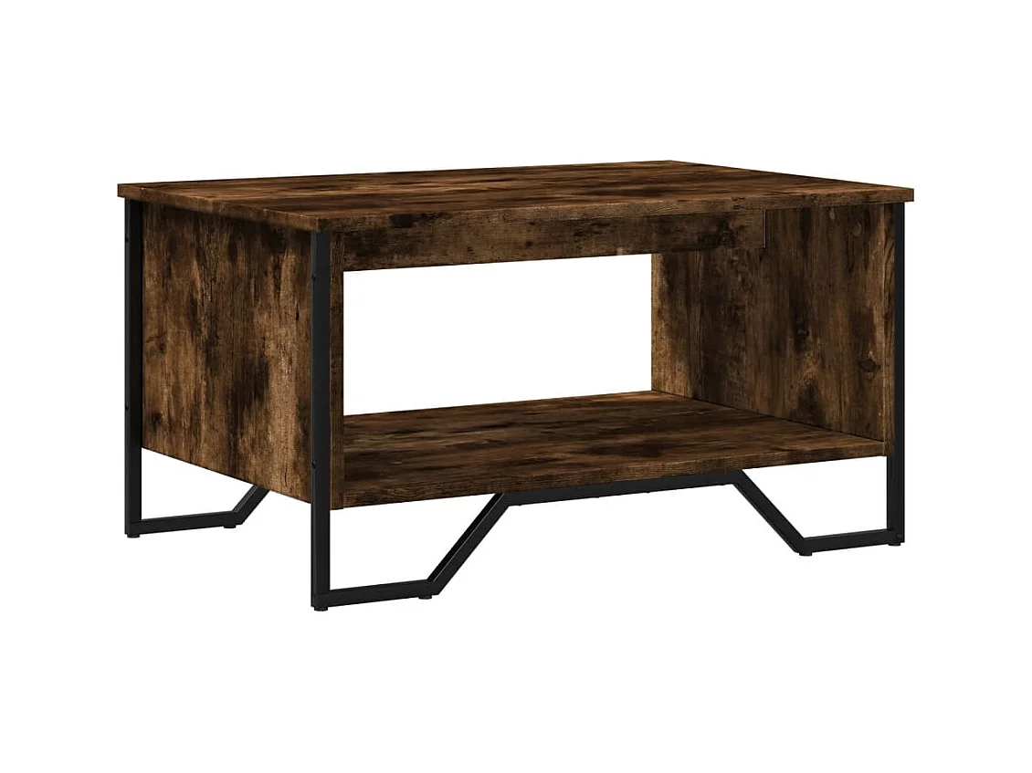 Table basse design rustique métal marron 75 x 51 x 40 cm DEC038471