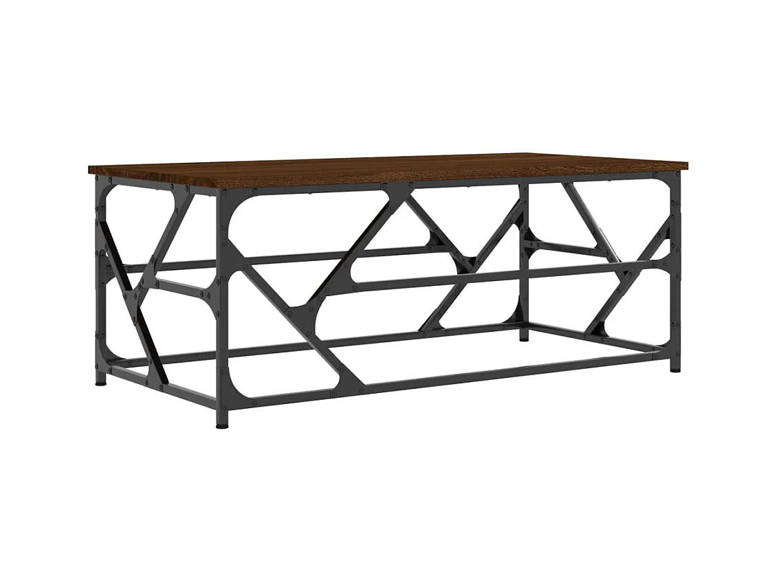 Table basse design industriel métal marron 100 x 50 x 40 cm DEC038584
