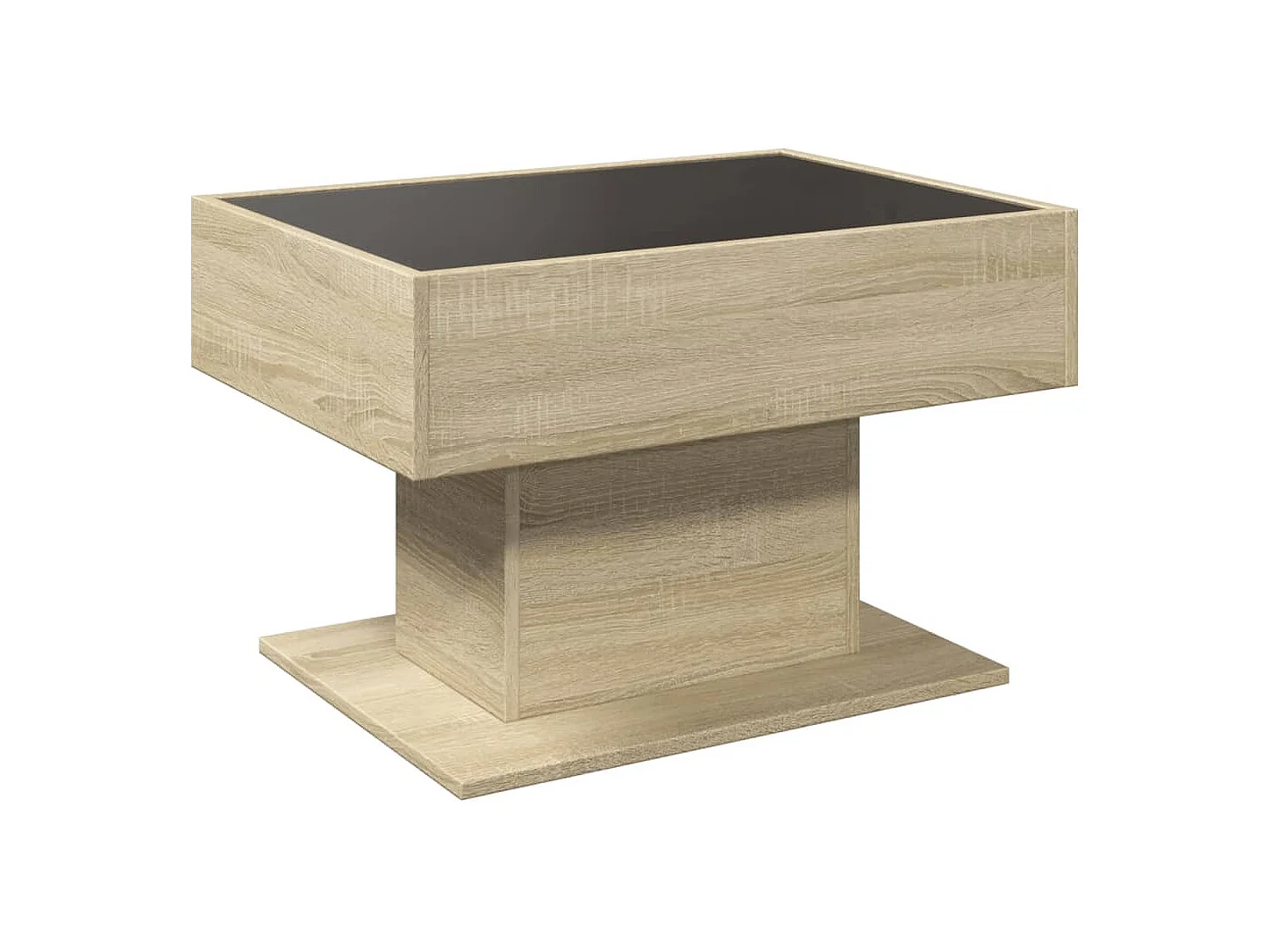 Table basse de salon bois beige 70 x 50 x 45 cm DEC037419