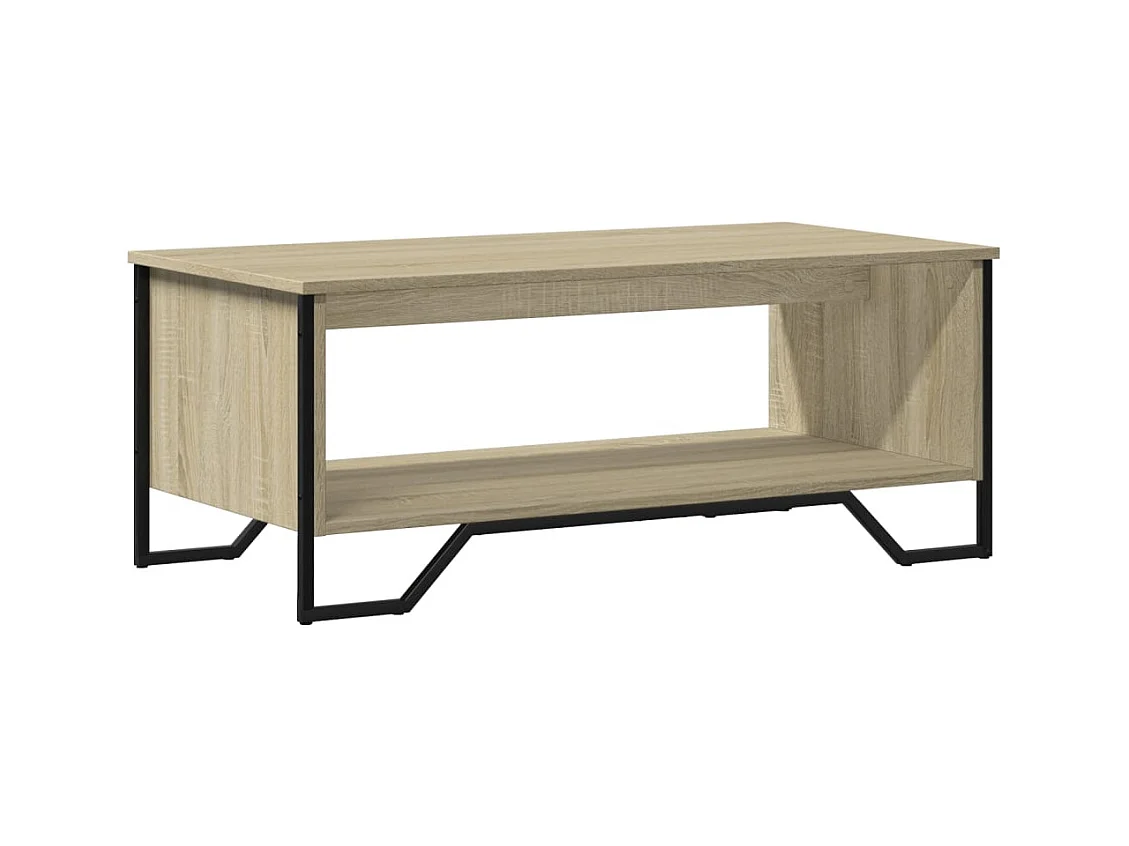 Table basse design industriel métal beige 100 x 51 x 40 cm DEC038878