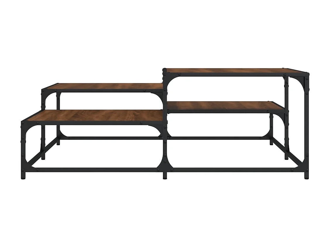 Table basse plusieurs hauteurs métal marron 107 x 107 x 40 cm DEC038654