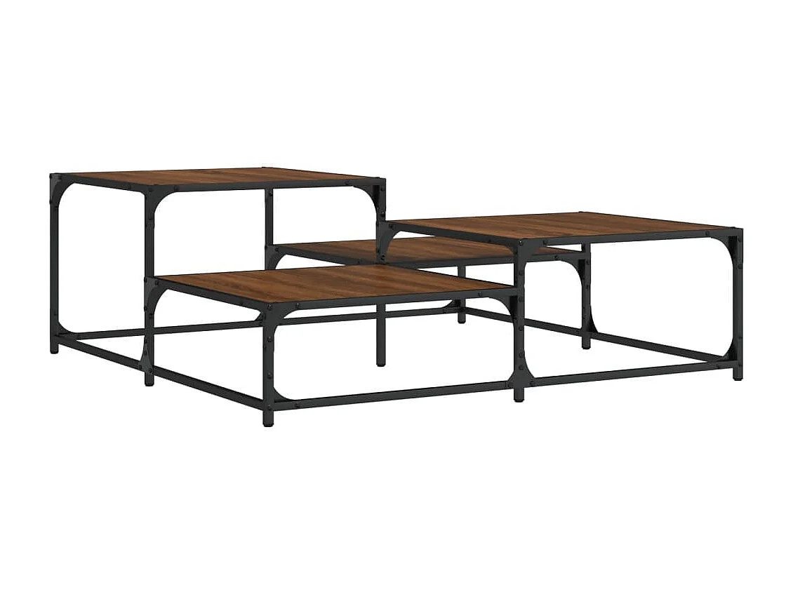 Table basse plusieurs hauteurs métal marron 107 x 107 x 40 cm DEC038654