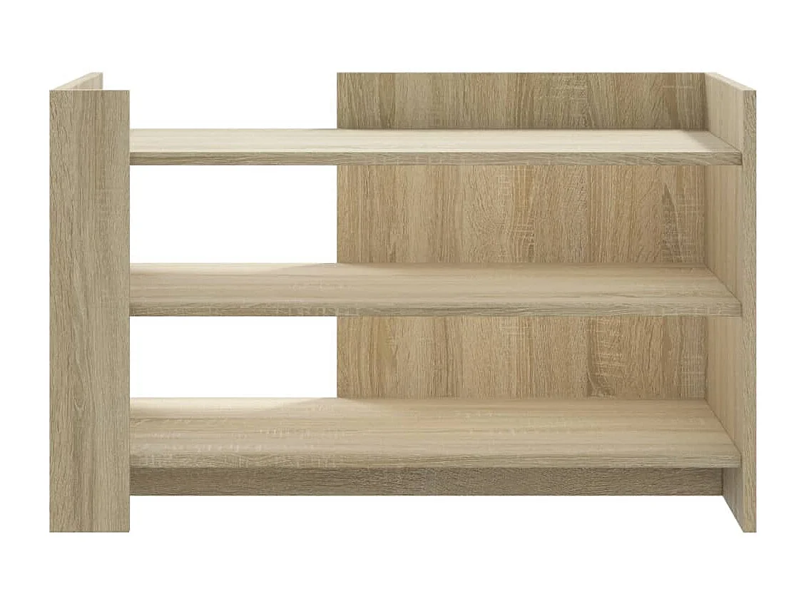 Table basse avec étagères bois beige 80 x 50 x 50 cm DEC039002