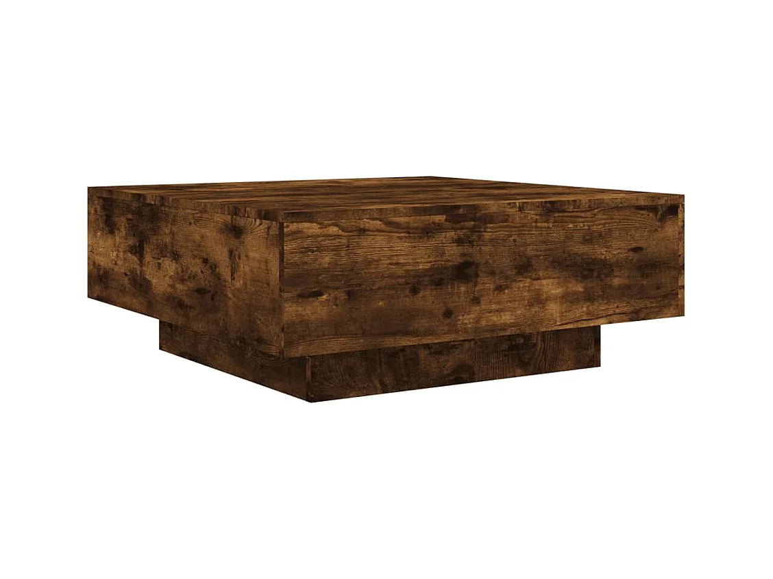 Table basse design rustique bois marron 80 x 80 x 31 cm DEC038485