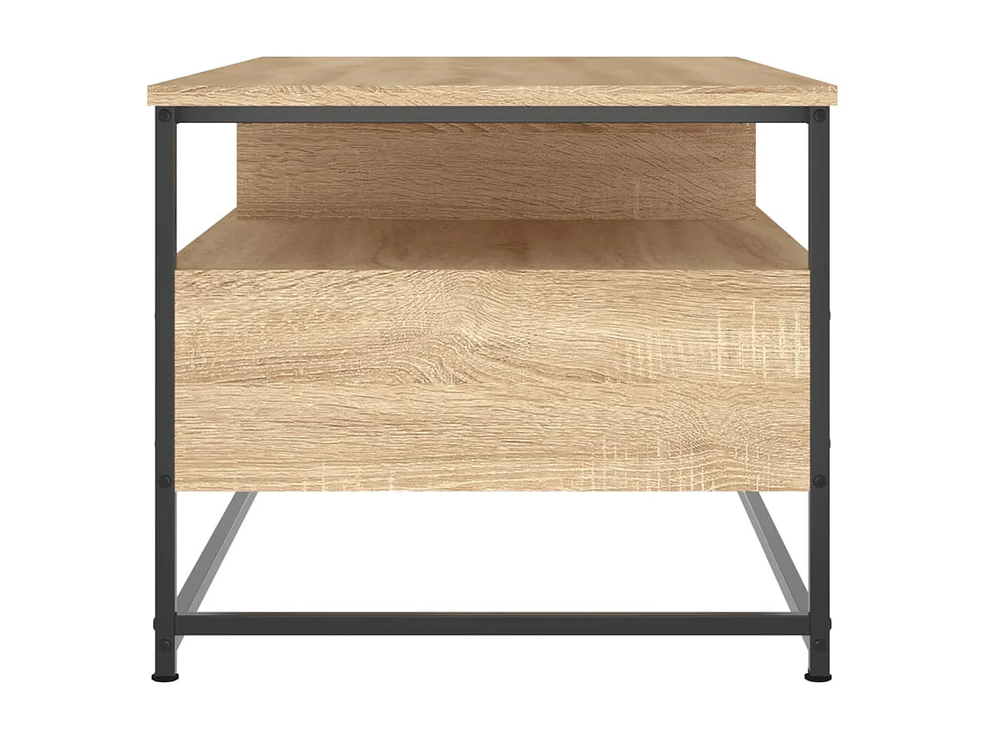 Table basse avc tiroirs métal beige 100 x 51 x 45 cm DEC038879