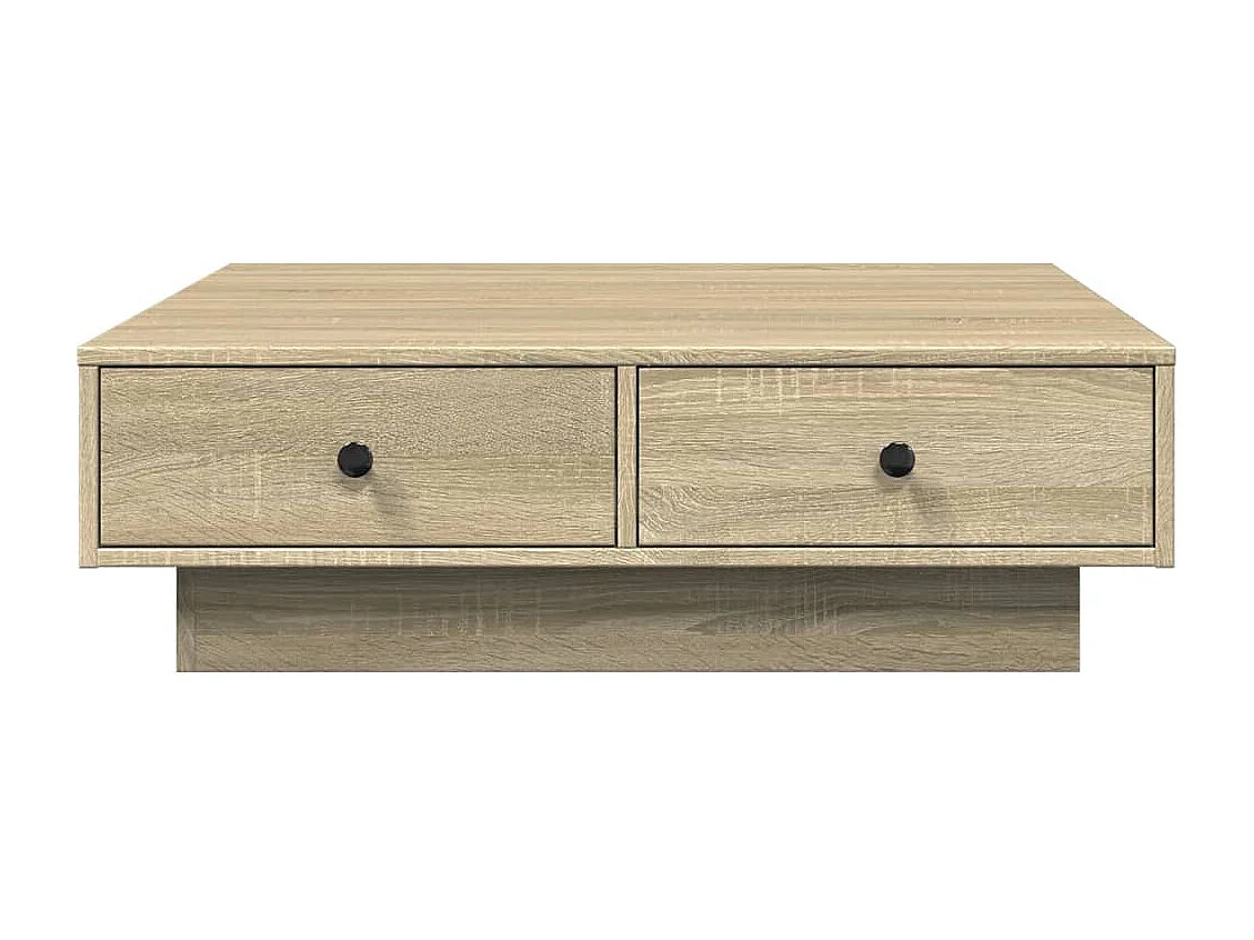 Table basse avec tiroirs beige 90 x 90 x 28 cm DEC039076