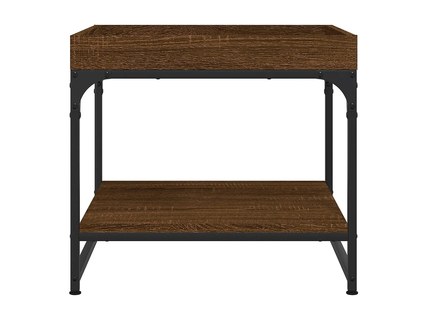 Table basse avec étagère bois marron 49.5 x 49.5 x 45 cm DEC038665