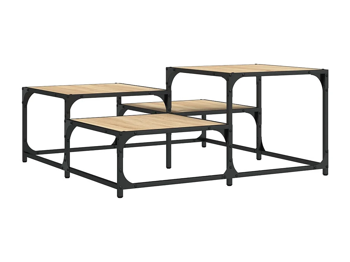 Table basse plusieurs hauteurs métal beige 87.5 x 87.5 x 40 cm DEC039020