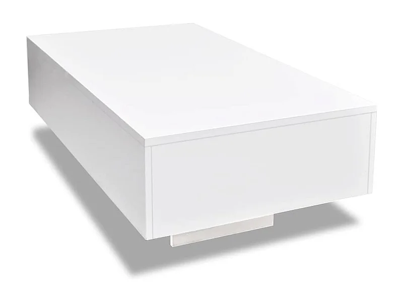 Table basse design moderne effet bois blanche 85 x 55 x 31 cm DEC038037