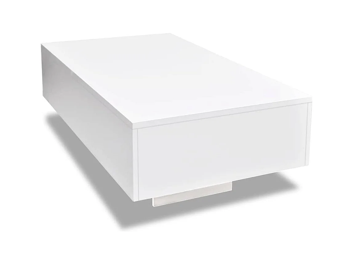 Table basse design moderne effet bois blanche 85 x 55 x 31 cm DEC038037