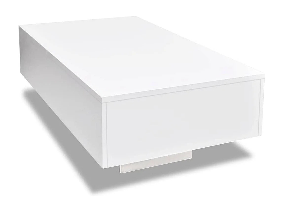 Table basse design moderne effet bois blanche 85 x 55 x 31 cm DEC038037
