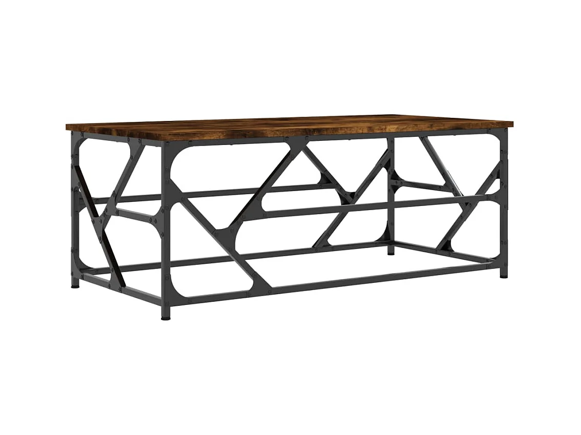 Table basse design industriel métal marron 100 x 50 x 40 cm DEC038324