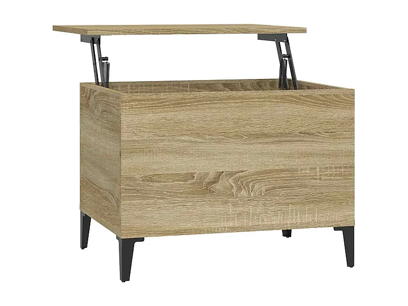 Table basse avec plateau bois beige 60 x 44.5 x 45 cm DEC038972