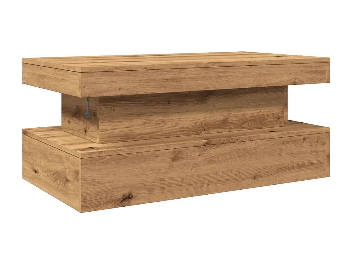 Table basse de salon bois beige 90 x 50 x 40 cm DEC037613