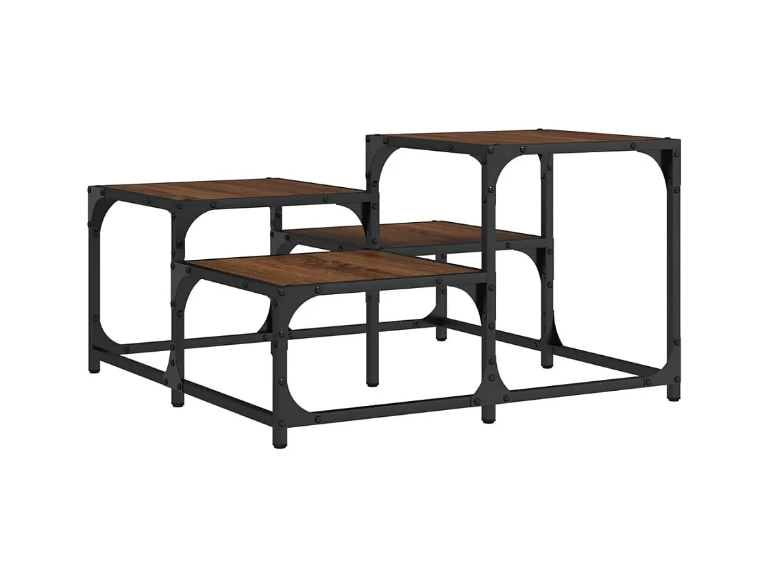 Table basse plusieurs hauteurs métal marron 68 x 68 x 40 cm DEC038731