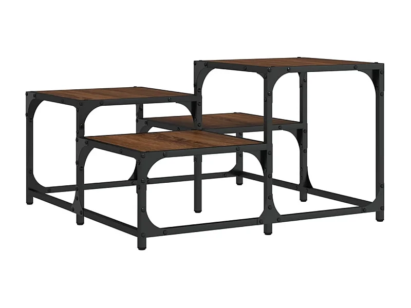 Table basse plusieurs hauteurs métal marron 68 x 68 x 40 cm DEC038731