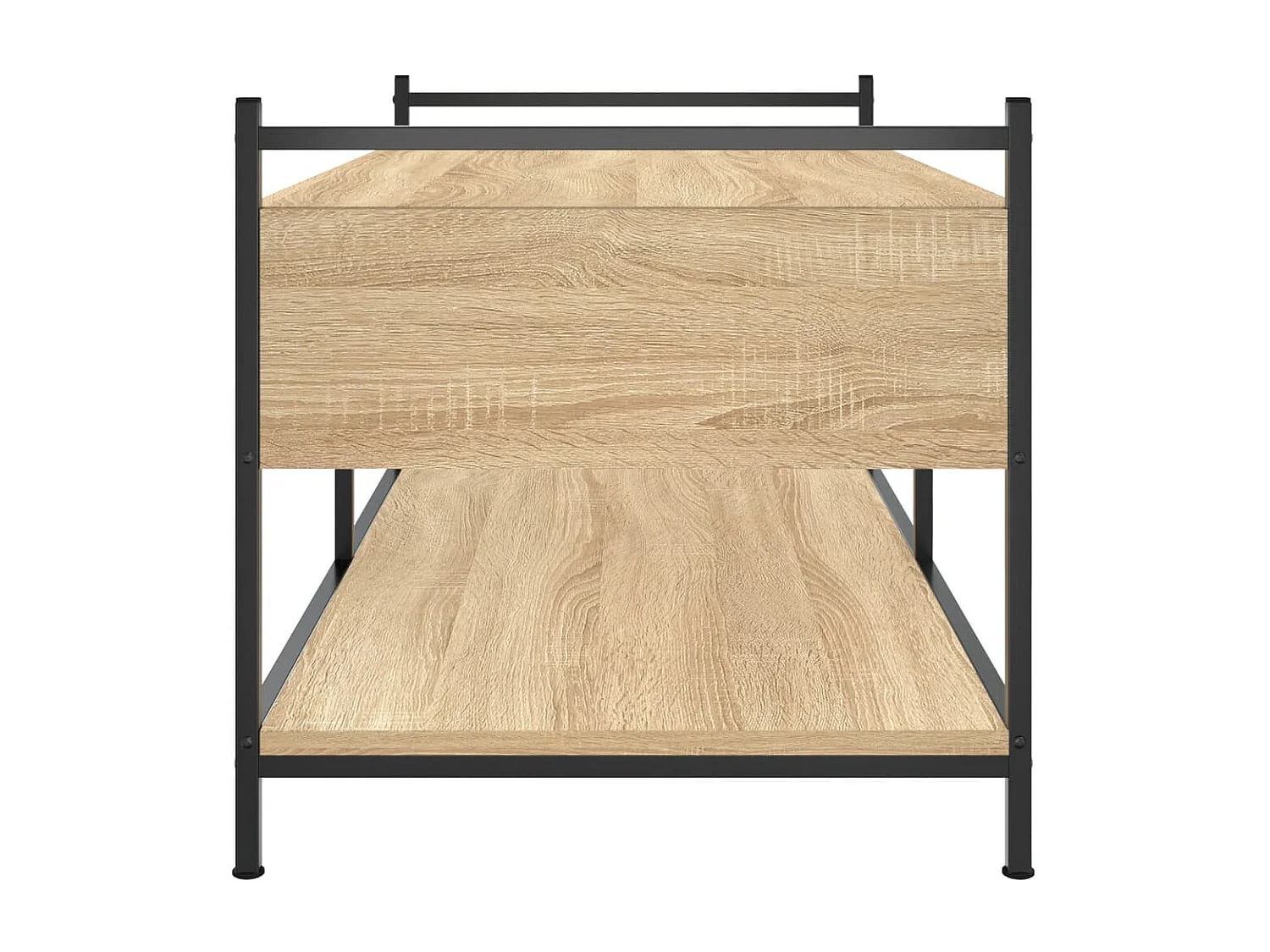 Table basse avec tiroirs métal marron 99 x 50 x 50 cm DEC039080