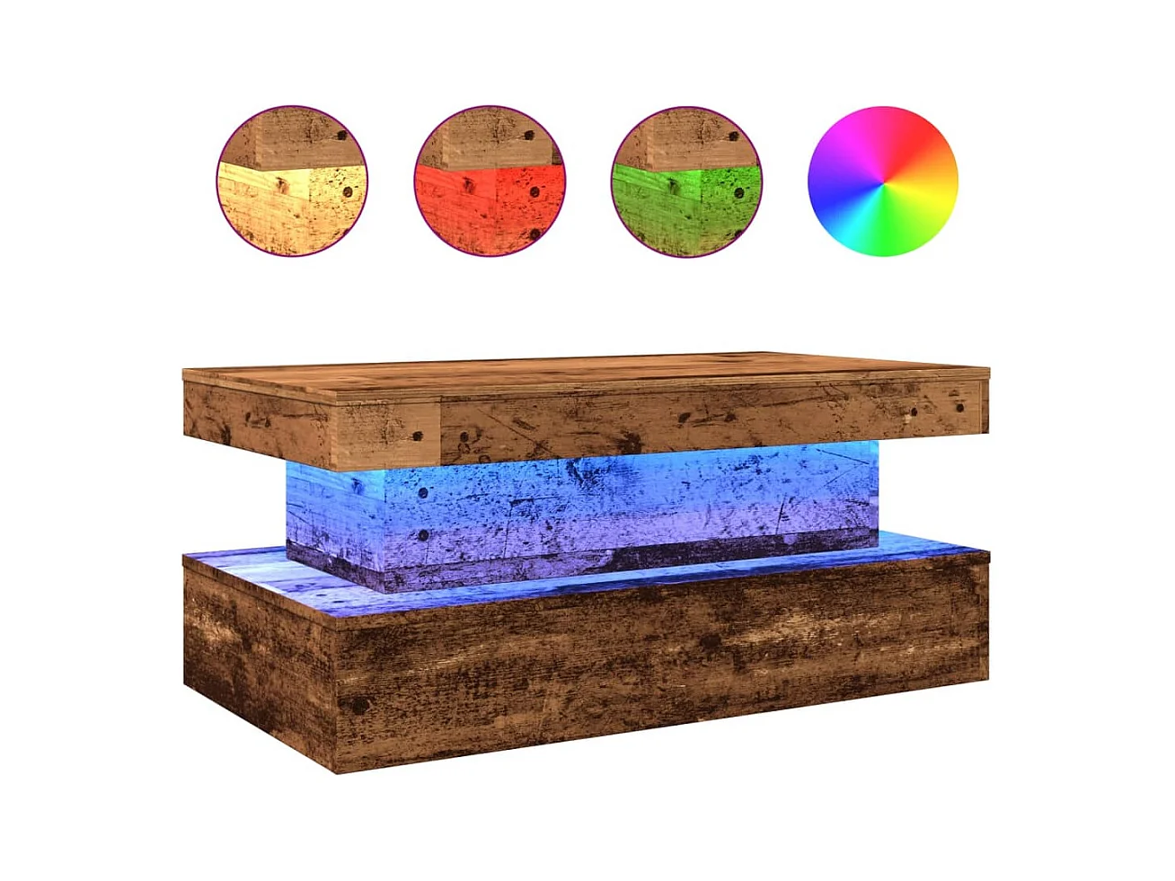 Table basse de salon bois marron 90 x 50 x 40 cm DEC037705