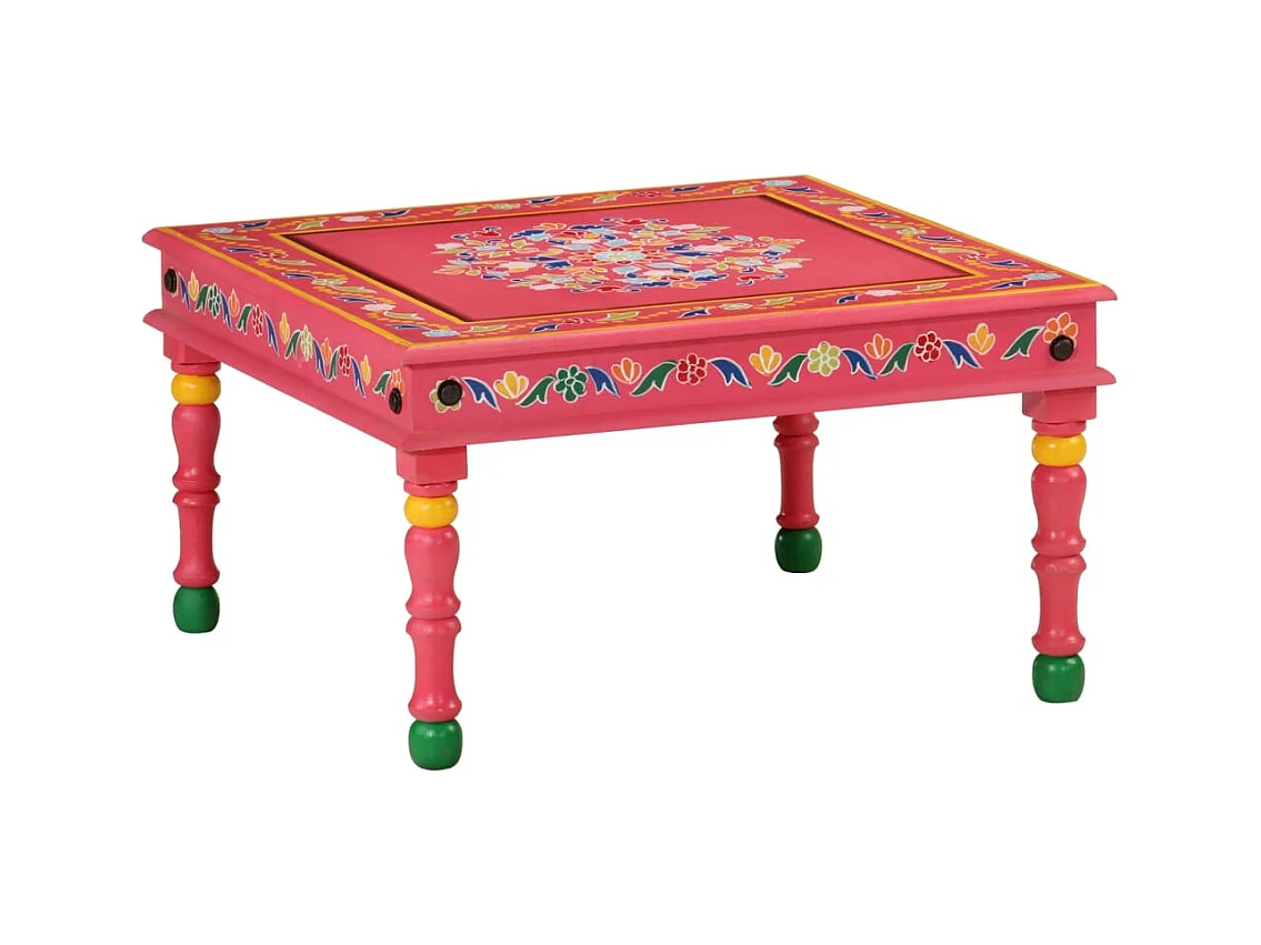 Table basse design artisanal bois marron 54 x 54 x 30 cm DEC039917