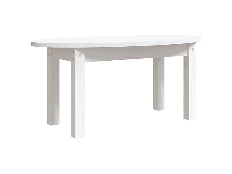 Table basse design simple bois blanche 80 x 40 x 35 cm DEC037947