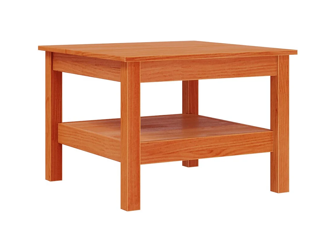 Table basse avec étagère bois marron 55 x 55 x 40 cm DEC039084