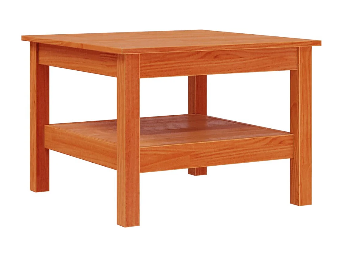 Table basse avec étagère bois marron 55 x 55 x 40 cm DEC039084