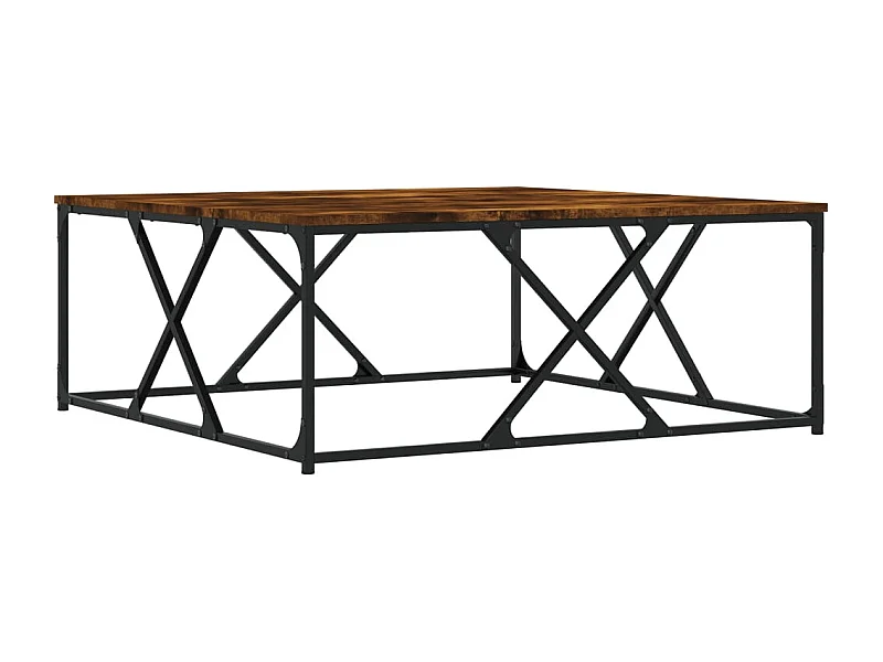 Table basse design industriel métal marron 100 x 100 x 40 cm DEC038302