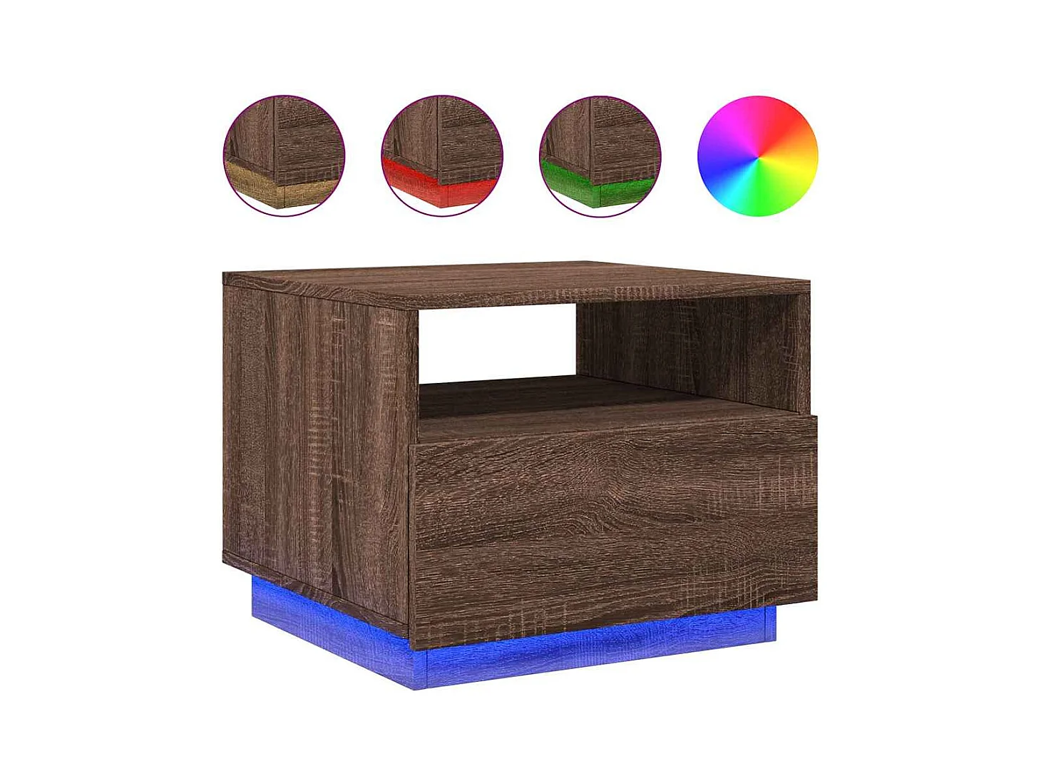 Table basse de salon bois marron 50 x 49 x 40 cm DEC037630