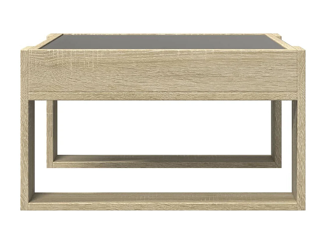 Table basse de salon bois beige 50 x 53 x 30 cm DEC037483