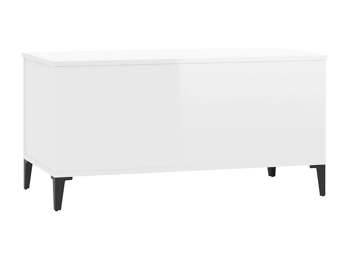 Table basse avec dessus bois blanche 90 x 44.5 x 45 cm DEC038145