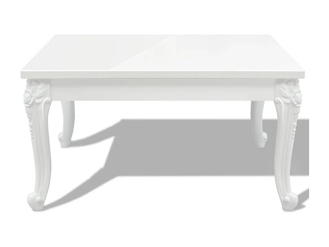 Table basse de salon effet bois blanche 80 x 80 x 42 cm DEC037200